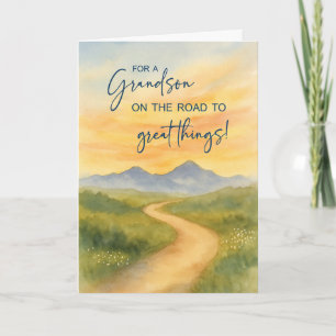 Grandson Heartfelt Off to College Mountain Card