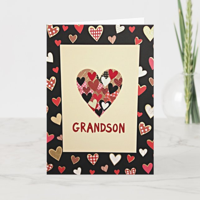 Grandson Hearts Love Card (Front)