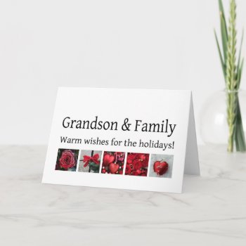 Grandson & His Family  Merry Christmas Card by PortoSabbiaNatale at Zazzle