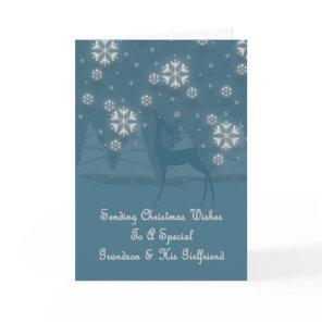 Grandson & His Girlfriend Reindeer Christmas Holiday Card