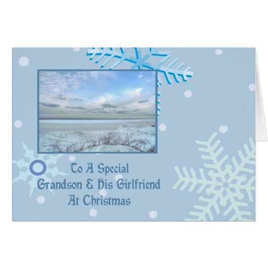 Grandson & His Girlfriend Winter Lake Christmas (Front Horizontal)