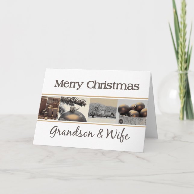 Grandson & his Wife  Merry Christmas card (Front)