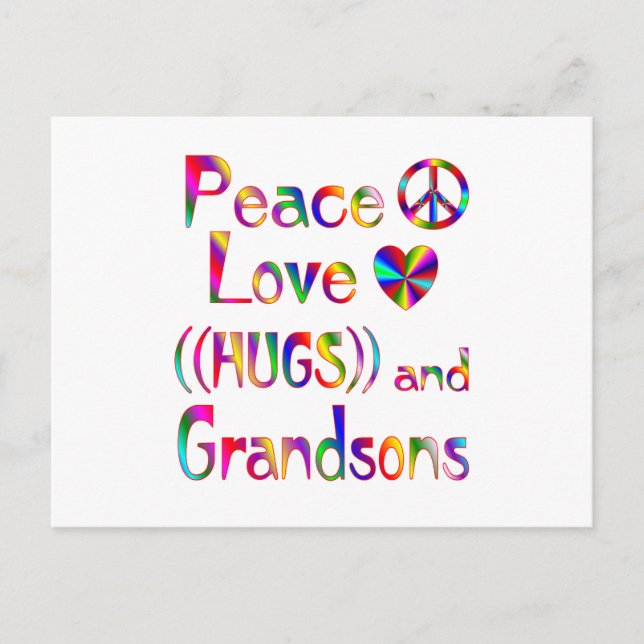 Grandson Hugs Postcard (Front)