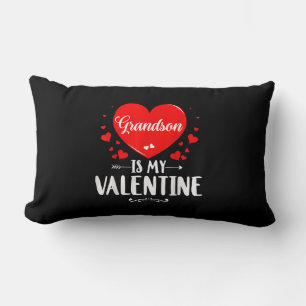 Grandson Is My Valentine Matching Family Grandma Lumbar Pillow