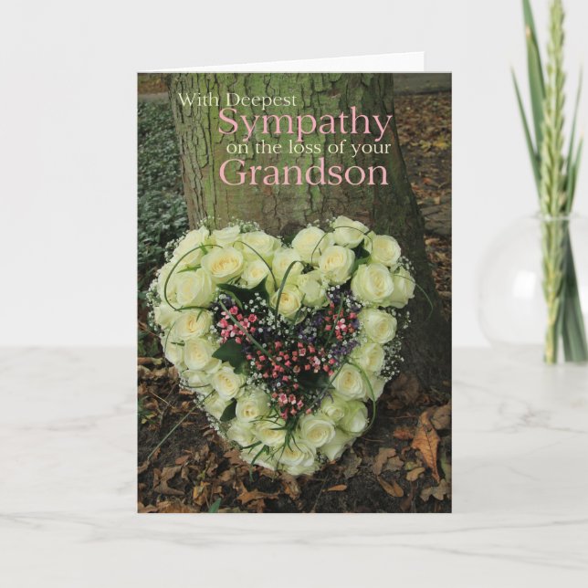 Grandson loss Rose sympathy Card (Front)