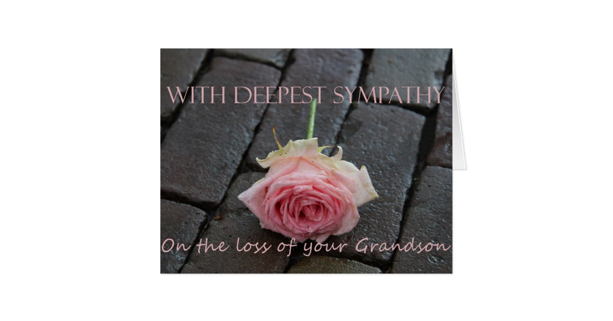 Grandson loss Rose sympathy Card Zazzle