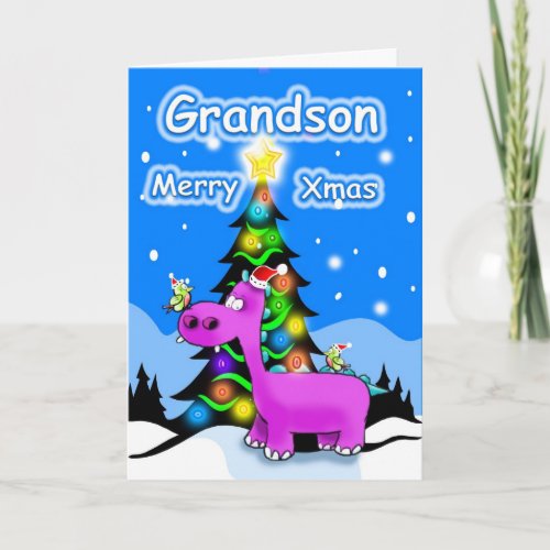 grandson merry christmas holiday card