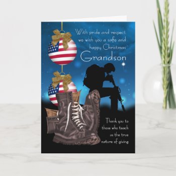 Grandson Military Christmas Greeting Card by moonlake at Zazzle