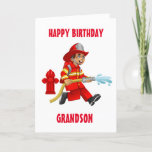 GRANDSON & MY FAVORITE FIREMAN ON BIRTHDAY CARD<br><div class="desc">THANK U FOR STOPPING BY ONE OF MY EIGHT STORES!!!!</div>