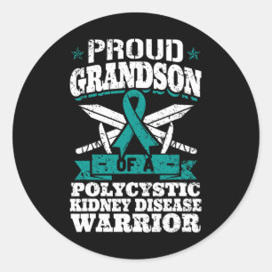 Grandson Of A Polycystic Kidney Disease Warrior Pk Classic Round Sticker