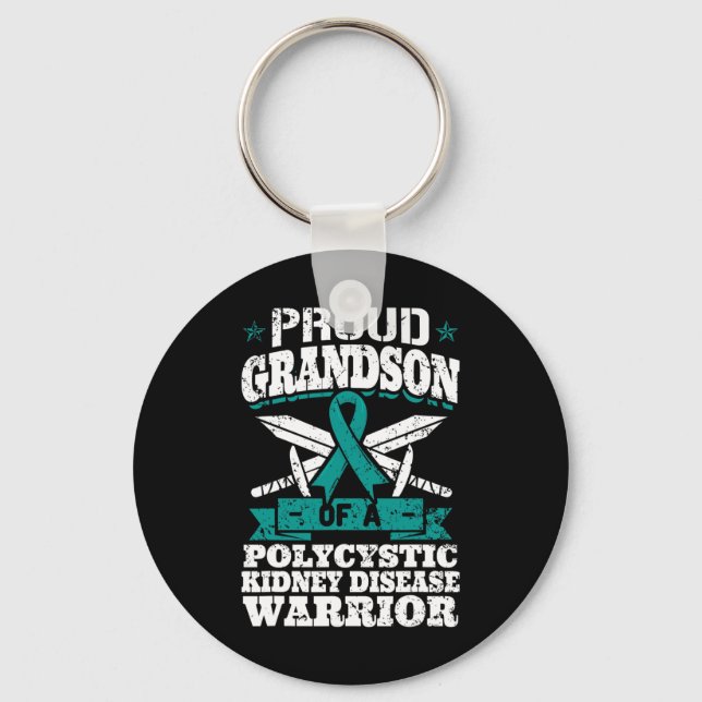 Grandson Of A Polycystic Kidney Disease Warrior Pk Keychain (Front)