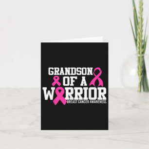 Grandson Of A Warrior Breast Cancer Awareness Card