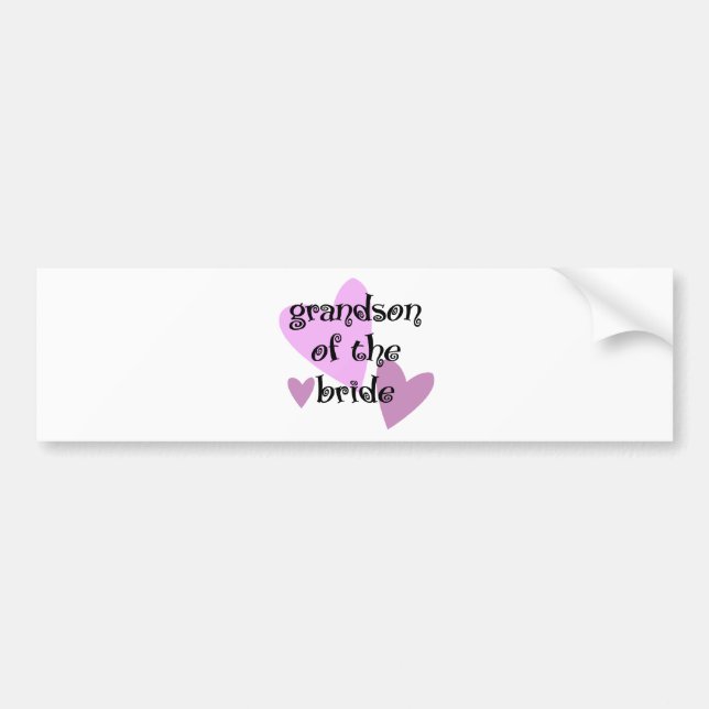 Grandson of the Bride Bumper Sticker (Front)