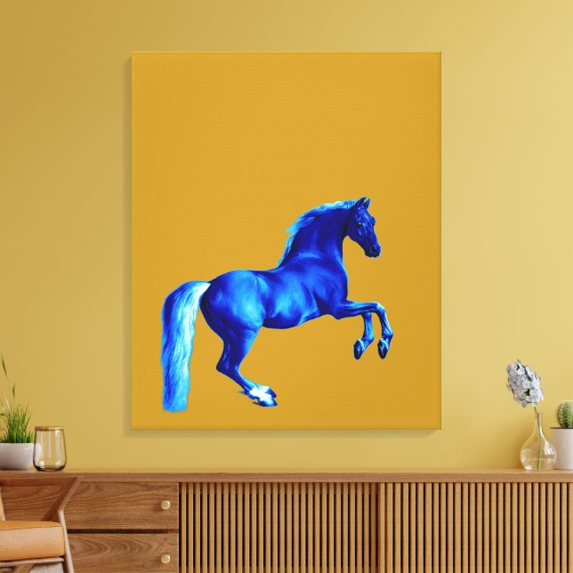 Grandson of the Godolphin Arabian Blu Canvas Print (Insitu(LivingRoom))