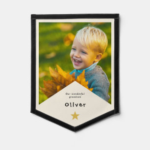 Grandson Photo Name Grandparents Keepsake Pennant