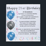 Grandson Poem  -  21st Birthday Notepad<br><div class="desc">A great gift for a grandson on his 21st birthday</div>