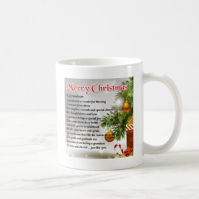 Grandson Poem - Christmas Design Coffee Mug (Right)
