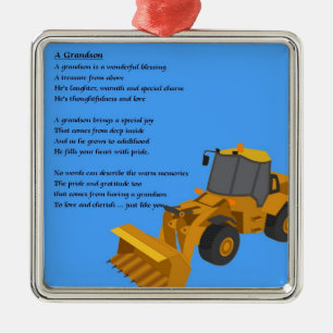 Grandson Poem - digger Metal Ornament