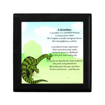 Grandson Poem - Dinosaur Jewelry Box by Lastminutehero at Zazzle