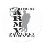Grandson Proudly Serves - ARMY Classic Round Sticker