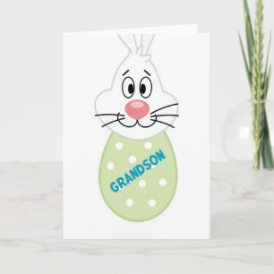 Grandson Rabbit Egg Art Card