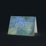 Grandson Religious Birthday Blessings Watercolor Card<br><div class="desc">A religious birthday card for your grandson as a teen, young adult or man. Multi-colored background in blues and greens adds a special touch, with branches and leaves outlined in white. let him know that he is a precious gift from God and you are thinking of him on his birthday....</div>