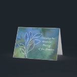 Grandson Religious Birthday Blessings Watercolor Card<br><div class="desc">A religious birthday card for your grandson as a teen, young adult or man. Multi-colored background in blues and greens adds a special touch, with branches and leaves outlined in white. let him know that he is a precious gift from God and you are thinking of him on his birthday....</div>