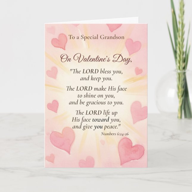 Grandson Religious Valentine Scripture Card (Front)