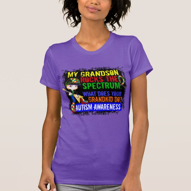 Grandson Rocks The Spectrum Autism T-Shirt (Front)