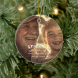 Grandson | Sentimental Photo Keepsake Christmas Ceramic Ornament<br><div class="desc">Celebrate the bond between a grandparent and grandson with this beautifully designed, customizable photo Christmas ornament. Crafted from high-quality ceramic, this keepsake features a heartwarming image of a grandfather and grandson, capturing the joy of shared moments. The touching message, “In your smile, I see the future, full of light, hope,...</div>