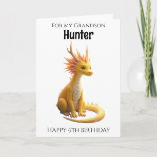 Grandson Six Year old Dragon Birthday Card