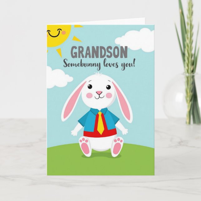 Grandson Somebunny Loves You Card (Front)