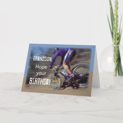 Grandson Sports Mountain Bike Birthday Card