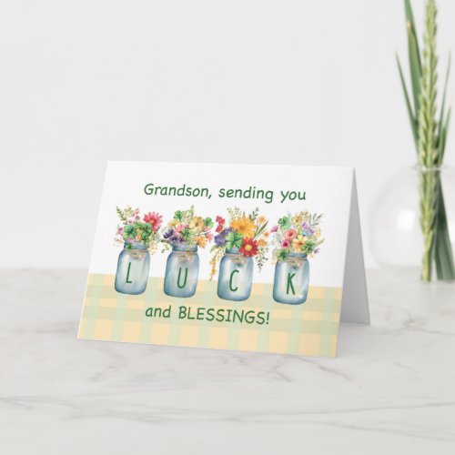Grandson St Patricks Day Luck and Blessings Card