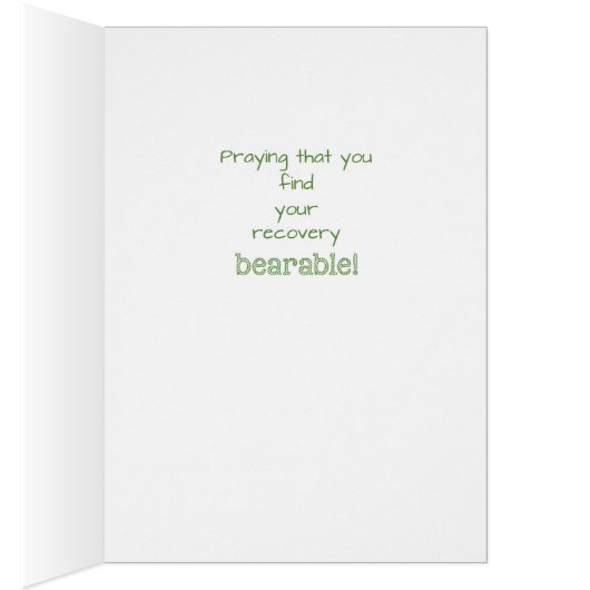 Grandson Surgery Recovery, Teddy Bear & Flowers (Inside (Right))