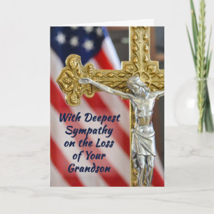 Grandson, Sympathy Religious Christian Military Card