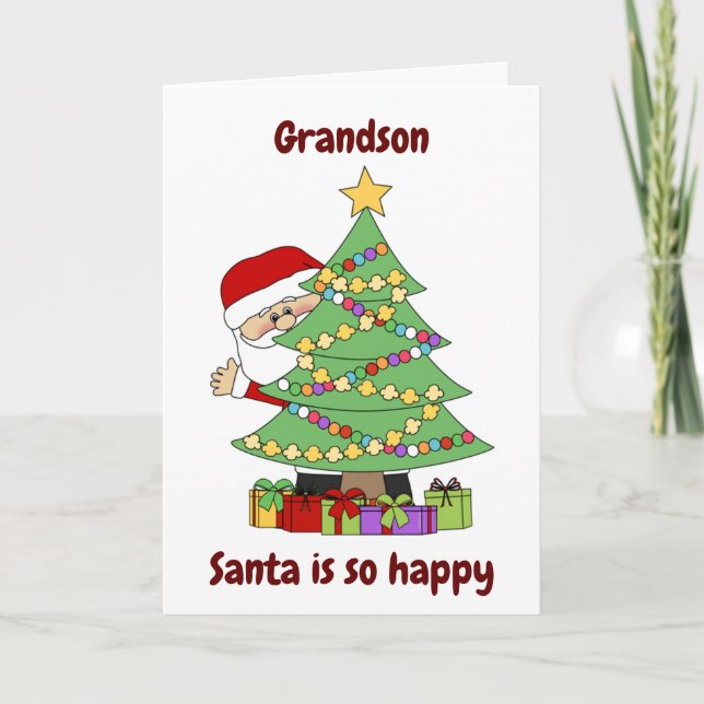 **GRANDSON** THIS SANTA IS JUST FOR YOU CARD (Front)