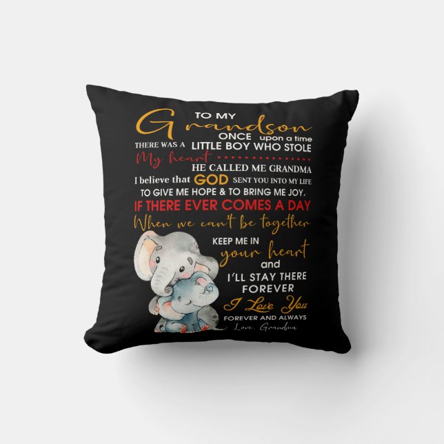 Grandson Throw Pillow (Front)