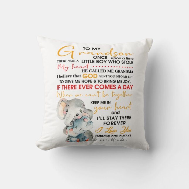 Grandson Throw Pillow (Front)