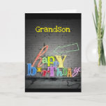 **GRANDSON** WRITING IS ON THE WALL BIRTHDAY CARD<br><div class="desc">TELL YOUR ***GRANDSON*** HOW MUCH YOU WISH HIM A "VERY HAPPY BIRTHDAY"THANKS FOR STOPPING BY 1 OF MY 8 STORES!!</div>
