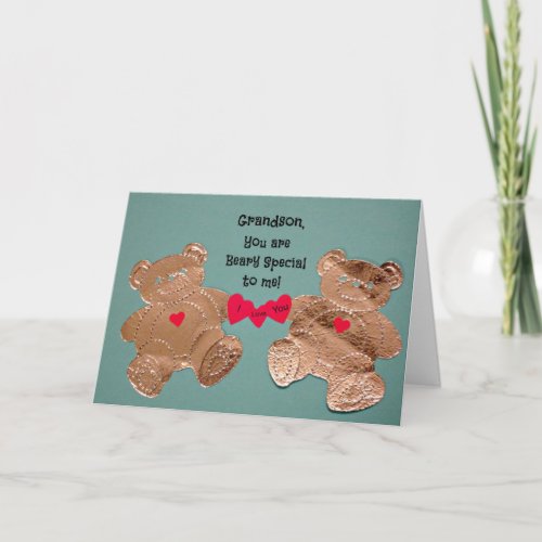 Grandson you are Beary Special to me Holiday Card