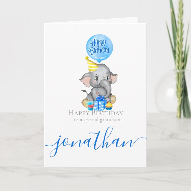 Grandson's Birthday Unforgettable! Card (Front)