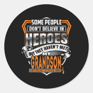 Grandson's Fight Is My Fight Leukemia Awareness 1  Classic Round Sticker