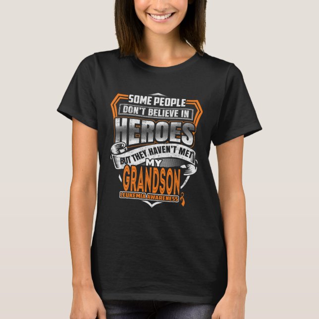Grandson's Fight Is My Fight Leukemia Awareness 1  T-Shirt (Front)