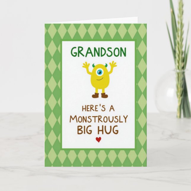 Grandsons Monstrous Hug Card (Front)