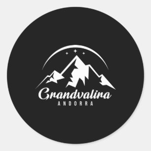 Grandvalira Andorra Ski Resort Skiing Snowboarding Classic Round Sticker