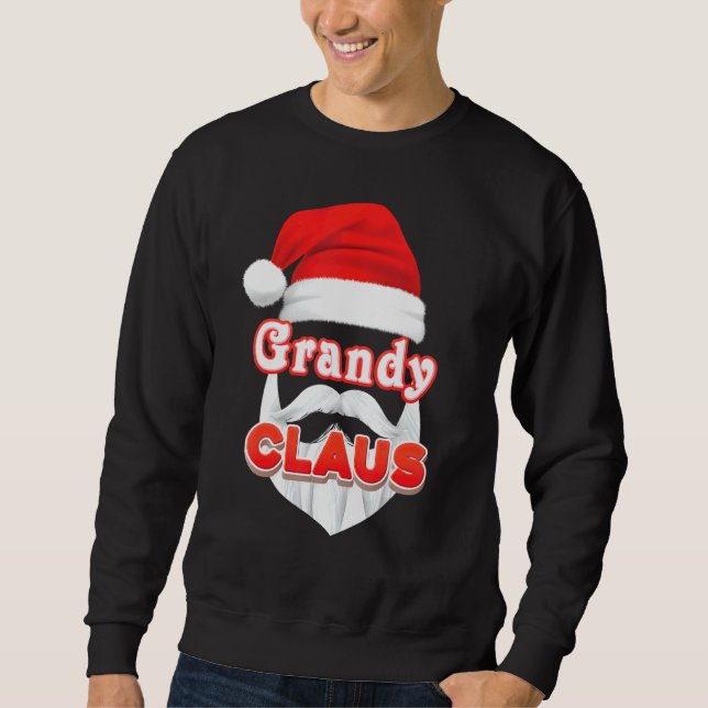 Grandy Claus Christmas Santa Face Merry Ugly Sweat Sweatshirt (Front)