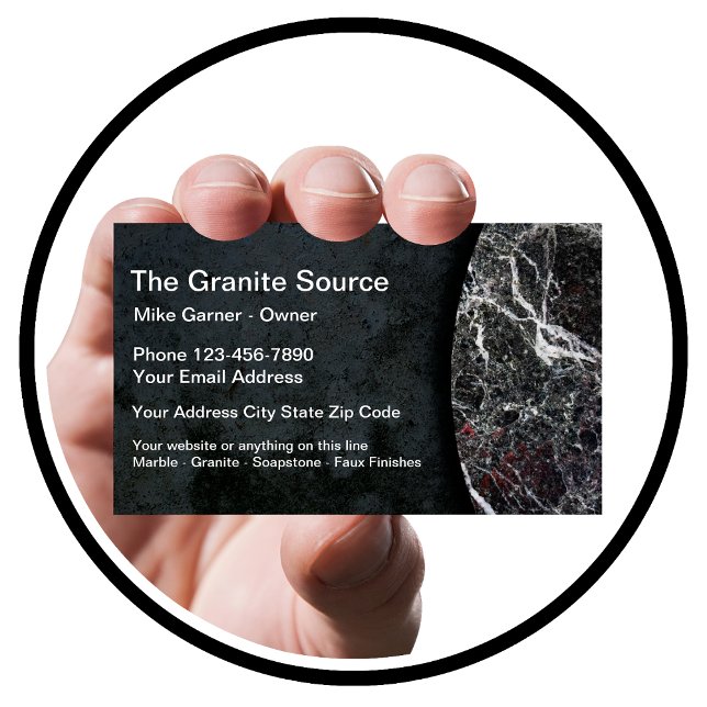 Granite And Stone Construction Business Card (Creator Uploaded)