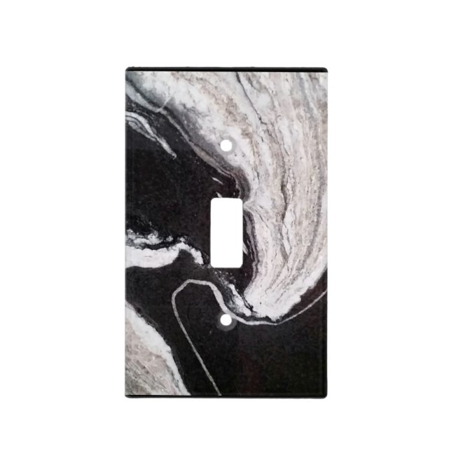 Granite Black and White Switch plate. Light Switch Cover (Front)