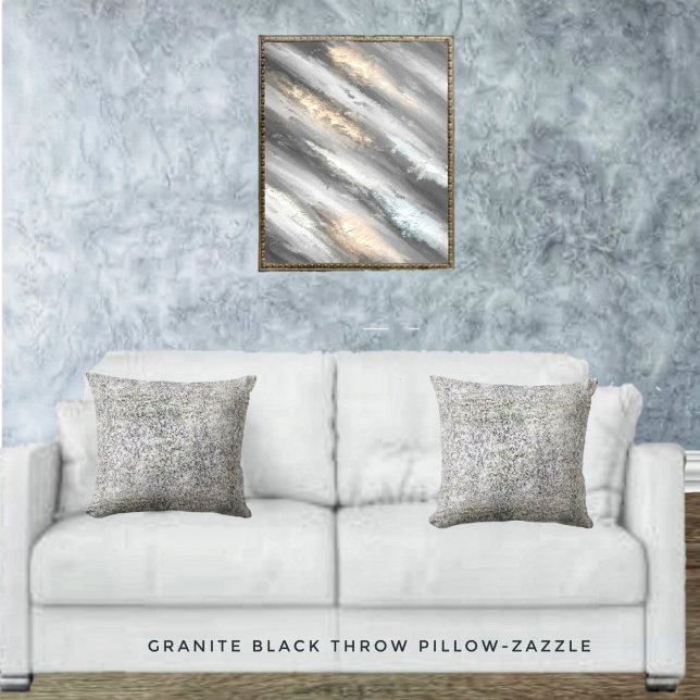Granite Black Throw Pillow (Creator Uploaded)